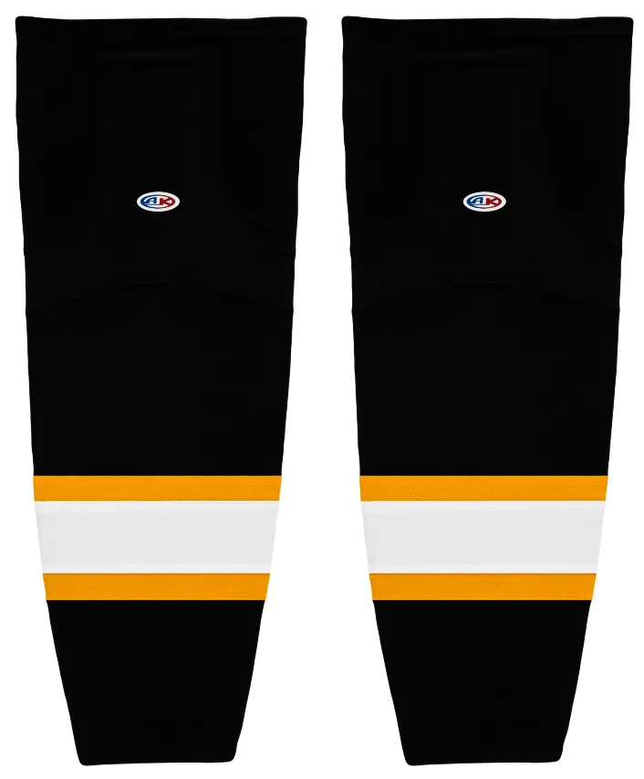 Athletic Knit (AK) HS2100-300 Boston Bruins Black Mesh Ice Hockey Socks