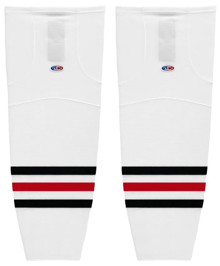 Athletic Knit (AK) HS2100-305 Guelph Storm White Mesh Ice Hockey Socks