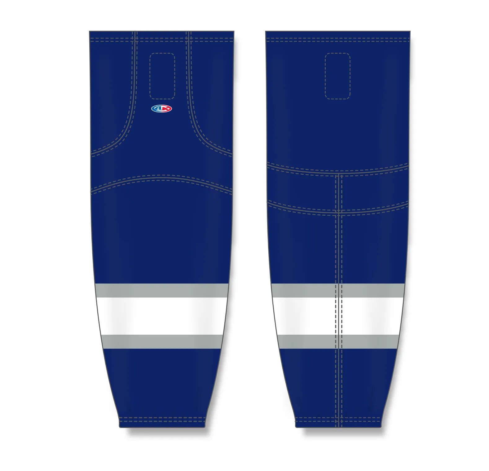 Athletic Knit (AK) HS2100-370 2002 Edmonton Oilers Third Navy Mesh Ice Hockey Socks