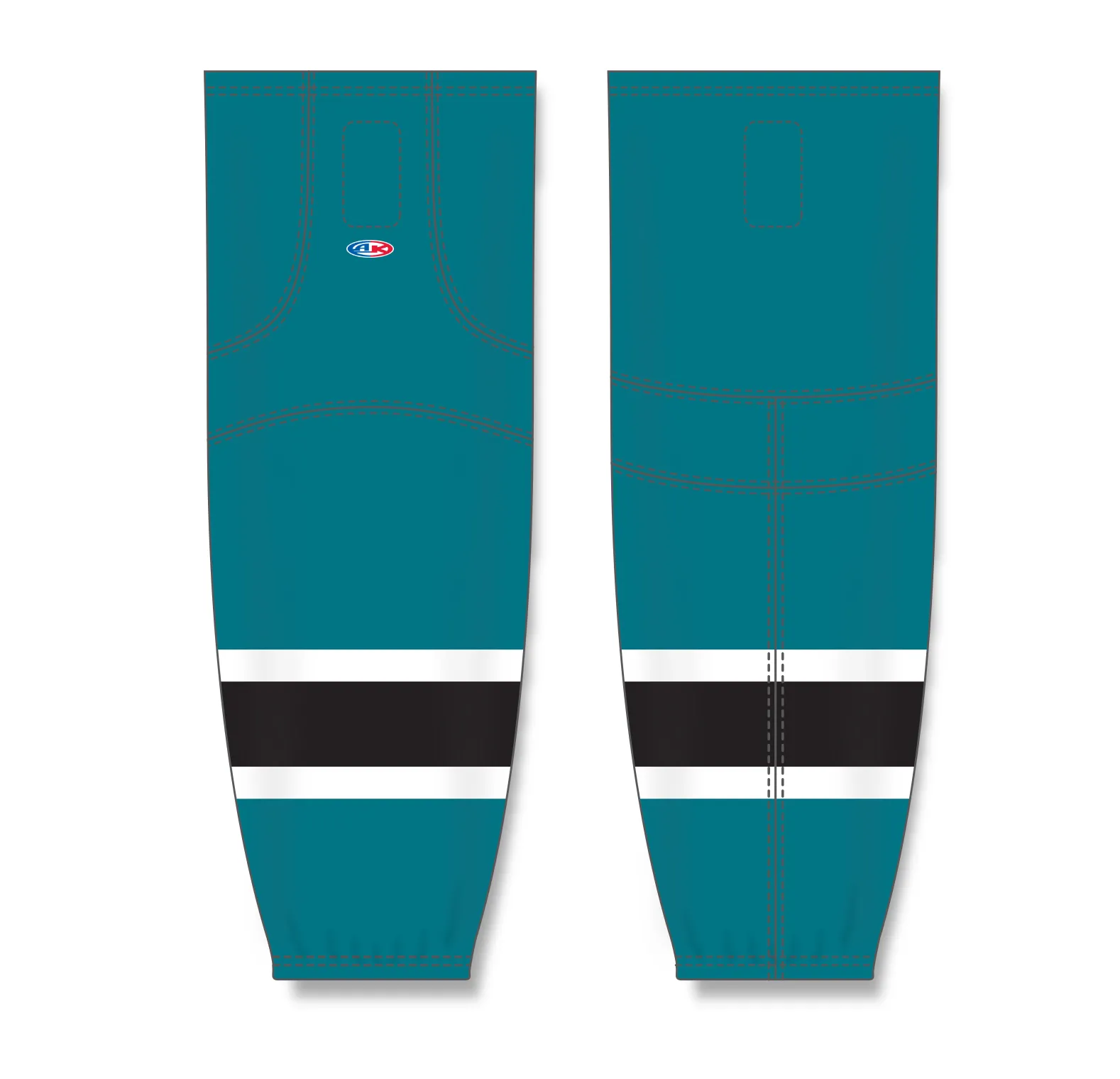 Athletic Knit (AK) HS2100-457 Pacific Teal/White/Black Mesh Ice Hockey Socks