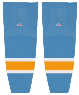 Athletic Knit (AK) HS2100-473 Sky Blue/White/Gold Mesh Ice Hockey Socks