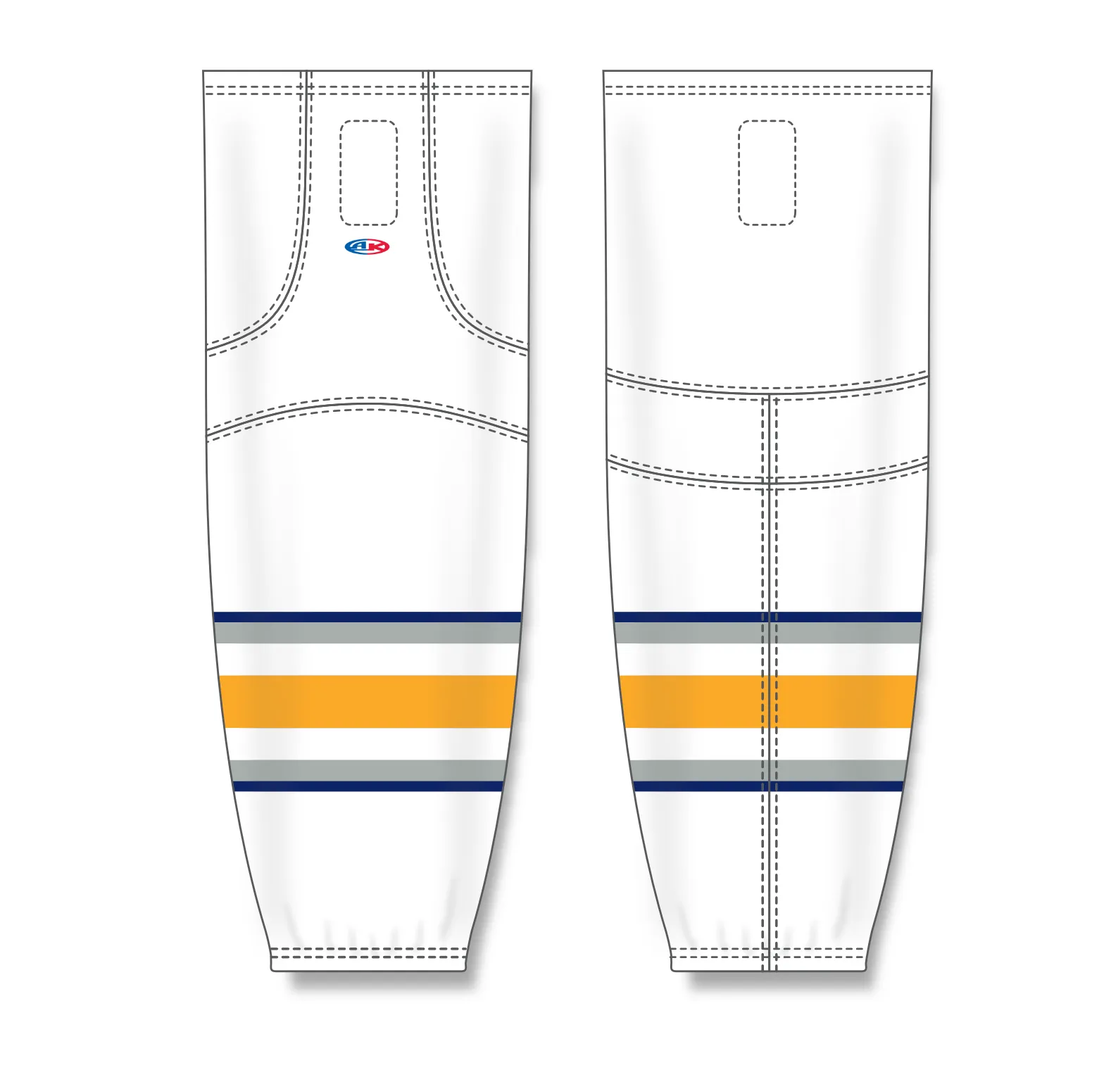 Athletic Knit (AK) HS2100-811 2009 Buffalo Sabres Third White Mesh Ice Hockey Socks