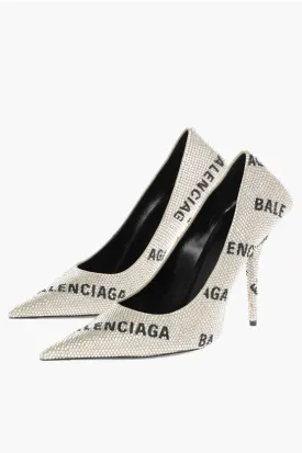 Balenciaga Rhinestoned Pumps with All-Over Logo