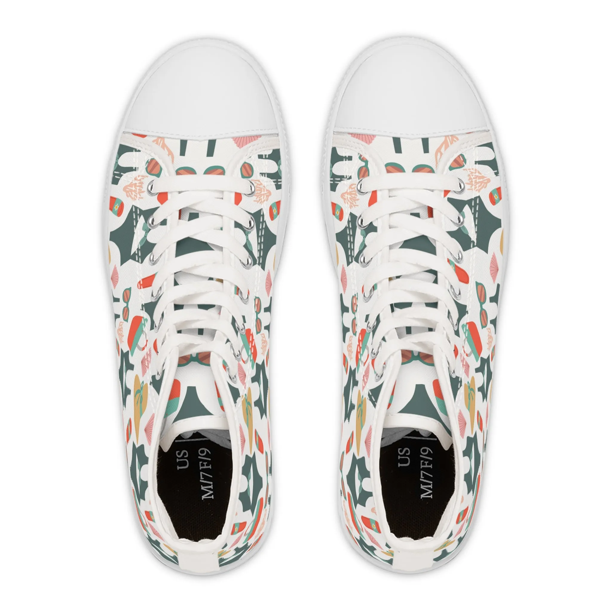 Beach Bag Pattern Women's High Top Sneakers