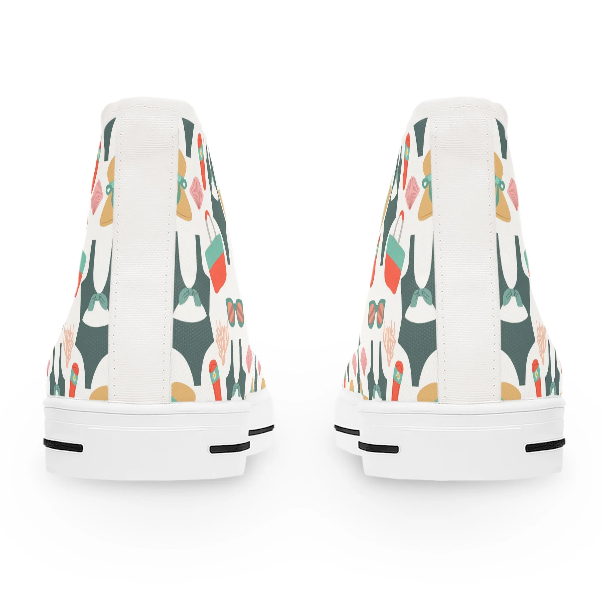 Beach Bag Pattern Women's High Top Sneakers