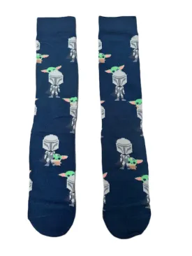 Bonds Mens Star Wars Mandalorian Crew Socks 1 Pack - Navy Yoda