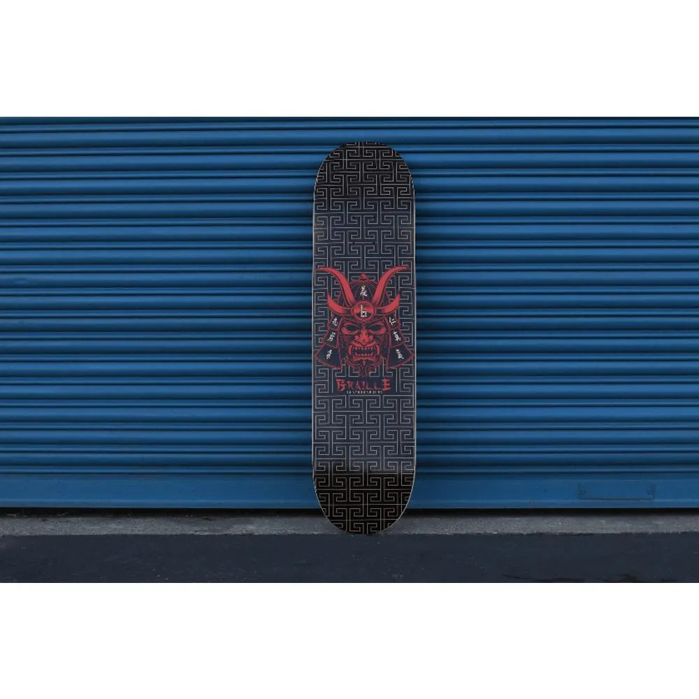 Braille Reimagined Classics: Red Samurai Skateboard Deck