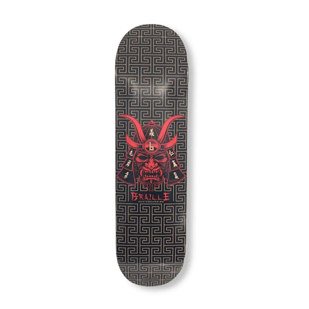 Braille Reimagined Classics: Red Samurai Skateboard Deck