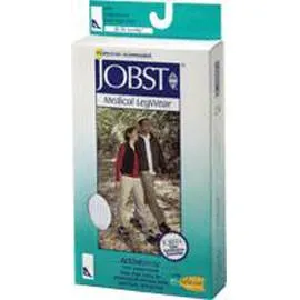 BSN Jobst Activewear Knee High Firm Compression Socks Small, Cool White, Closed Toe, Unisex, Latex-free - 1 Pair