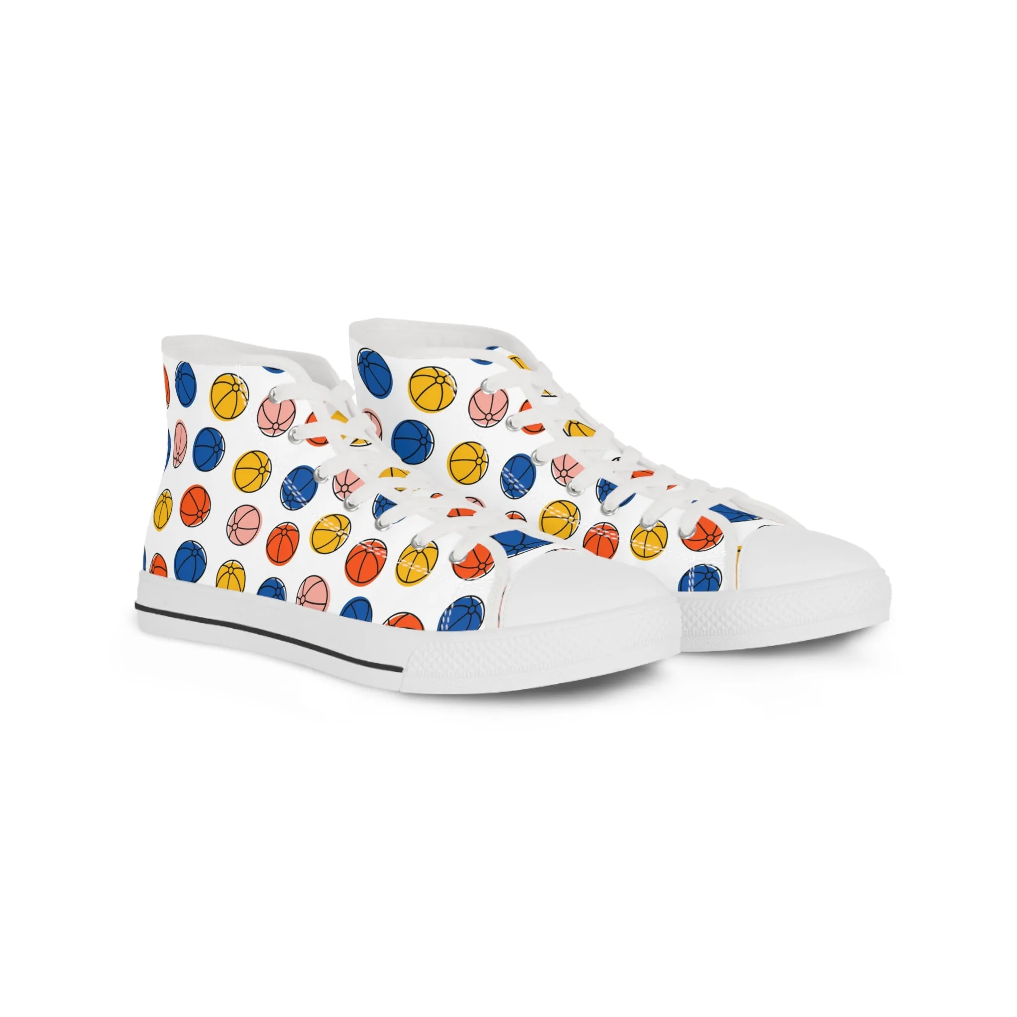 Colorful Beach Ball Men's High Top Sneakers