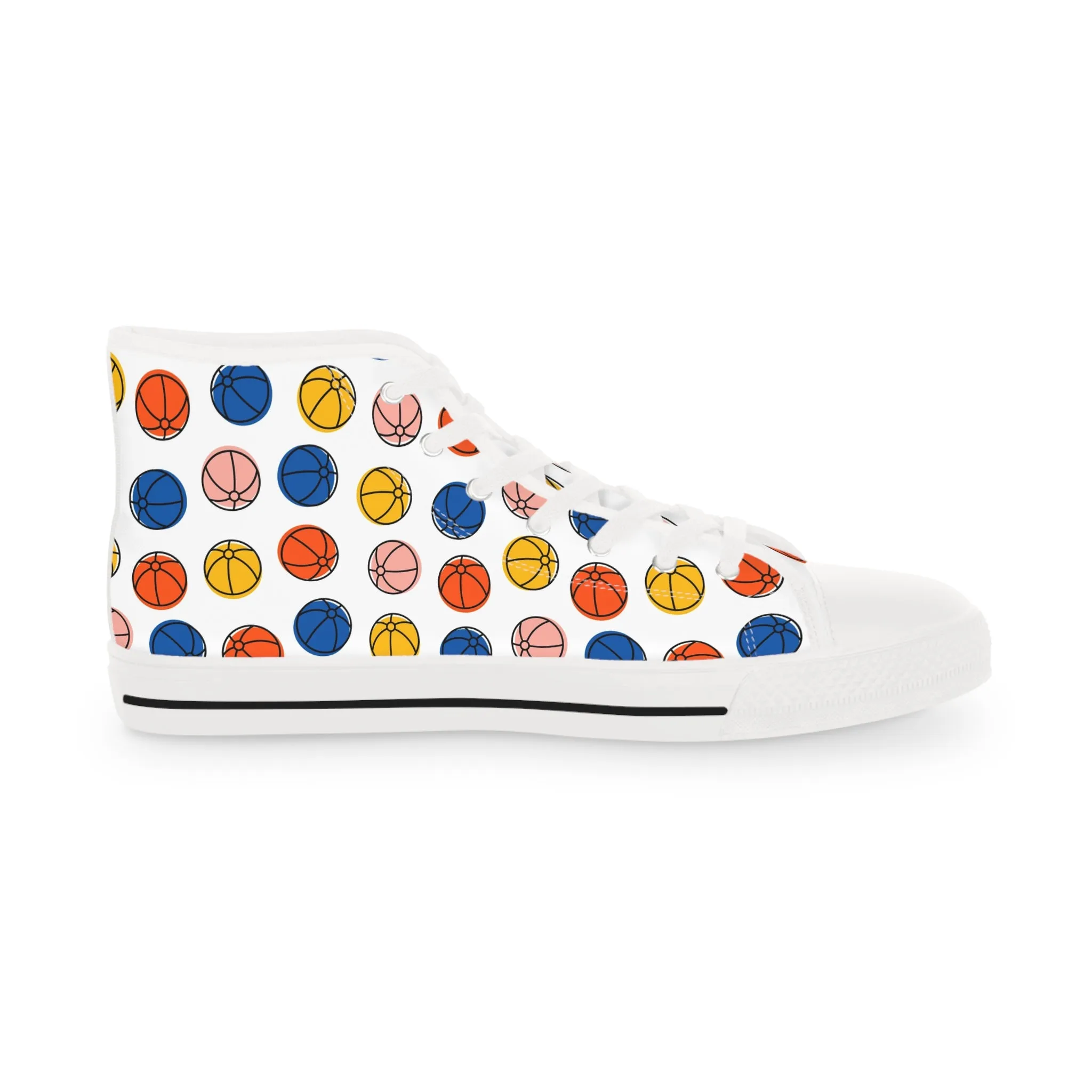 Colorful Beach Ball Men's High Top Sneakers