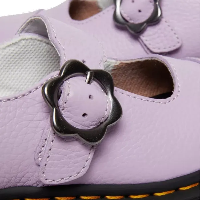 Dr Martens Addina Lilac Flower Buckle Mary Jane Quad Platform