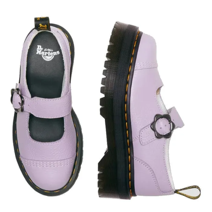 Dr Martens Addina Lilac Flower Buckle Mary Jane Quad Platform