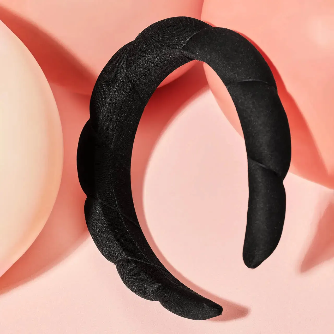 Fabric Puffy Cloud Headband Black