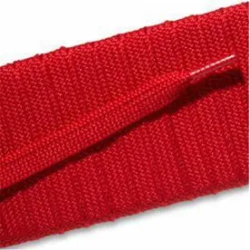 Fashion Athletic Flat Laces Custom Length with Tip - Scarlet Red (1 Pair Pack) Shoelaces