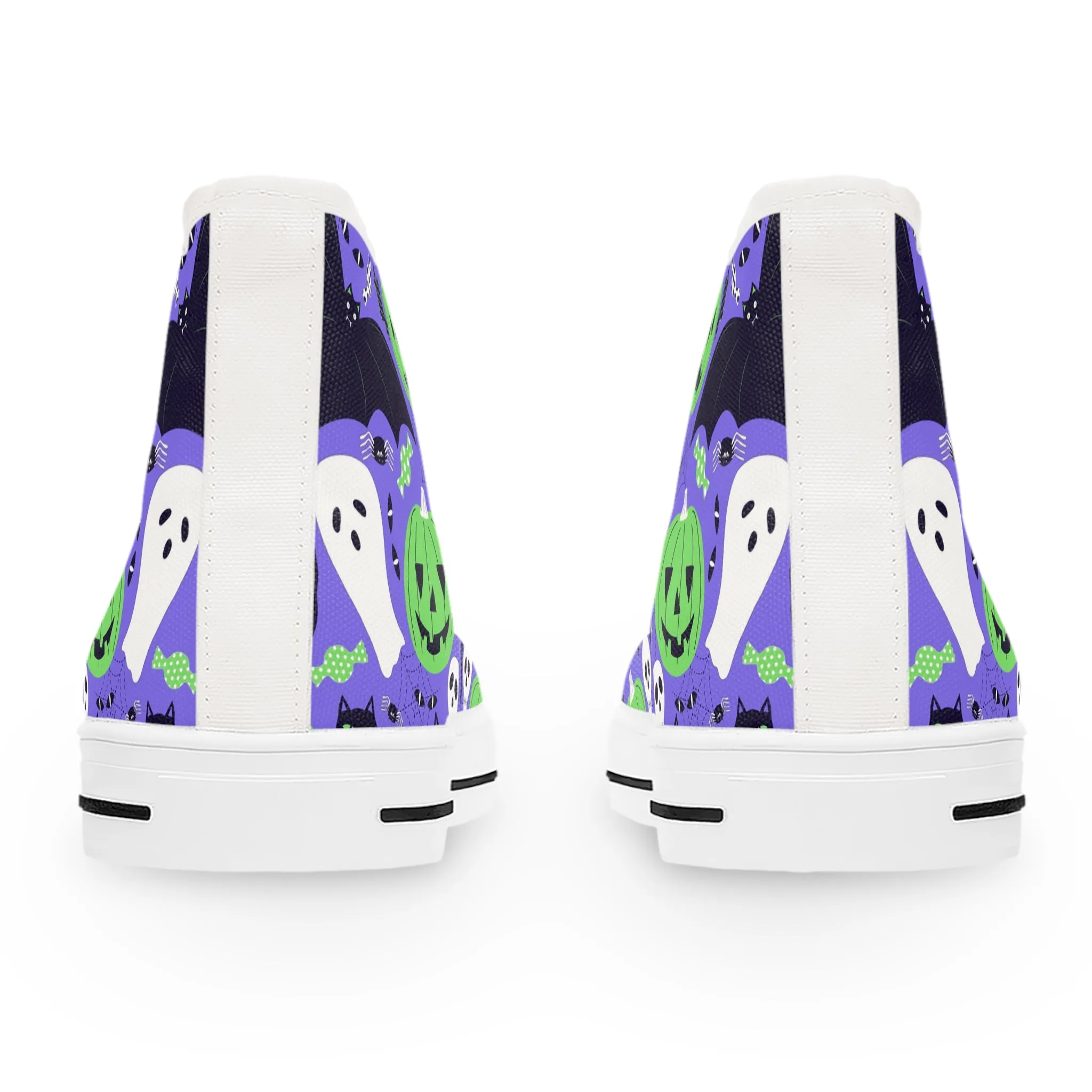 Halloween Pumpkin and Black Kitty Women's High Top Sneakers