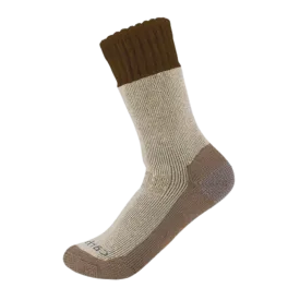 Heavyweight Synthetic-Wool Blend Boot Sock | Brown