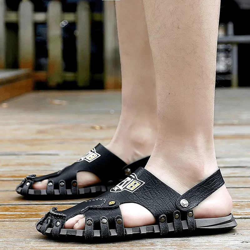 kkboxly kkboxly Men Comfy Soft Micro Fiber Slip on Slip Resistant Outdoor Sandals