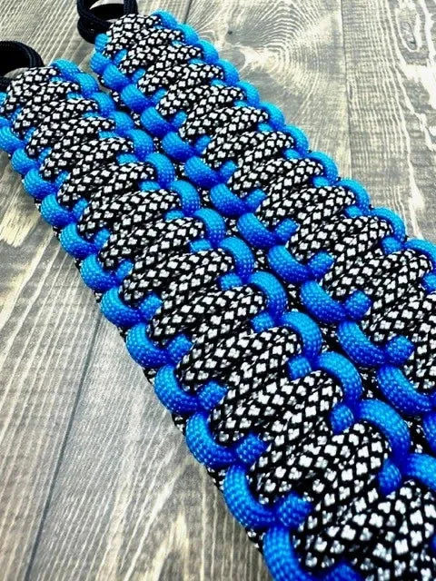 Krawlergrips Silver Diamonds Colonial Blue Paracord Grab Handle