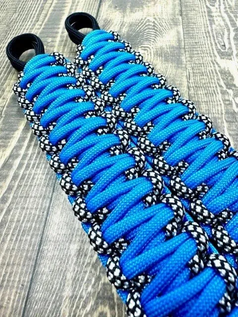 Krawlergrips Silver Diamonds Colonial Blue Paracord Grab Handle