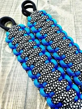 Krawlergrips Silver Diamonds Colonial Blue Paracord Grab Handle