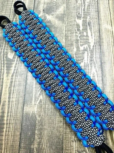 Krawlergrips Silver Diamonds Colonial Blue Paracord Grab Handle