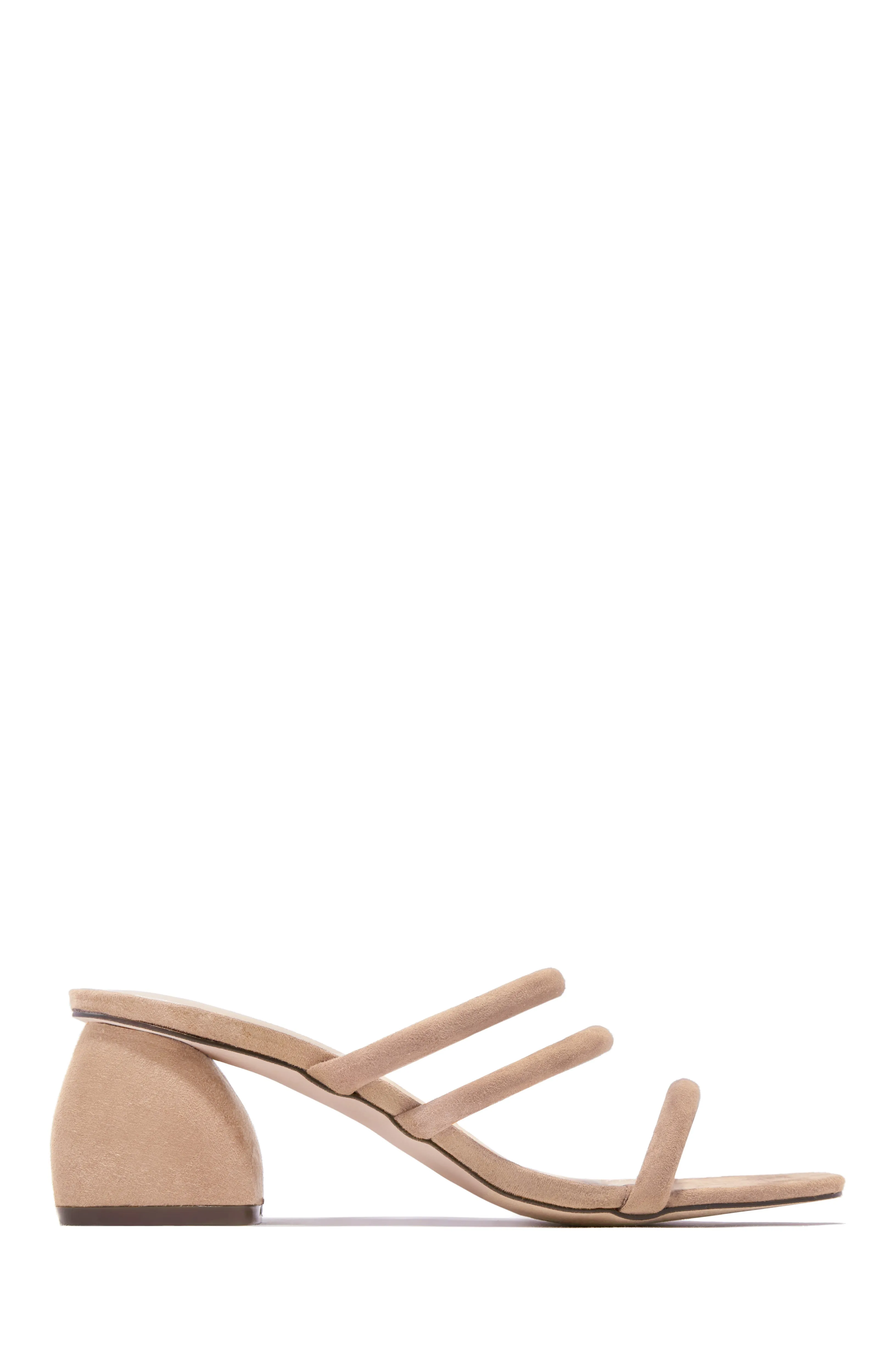 Nora Block Mid Heel Mules - Nude