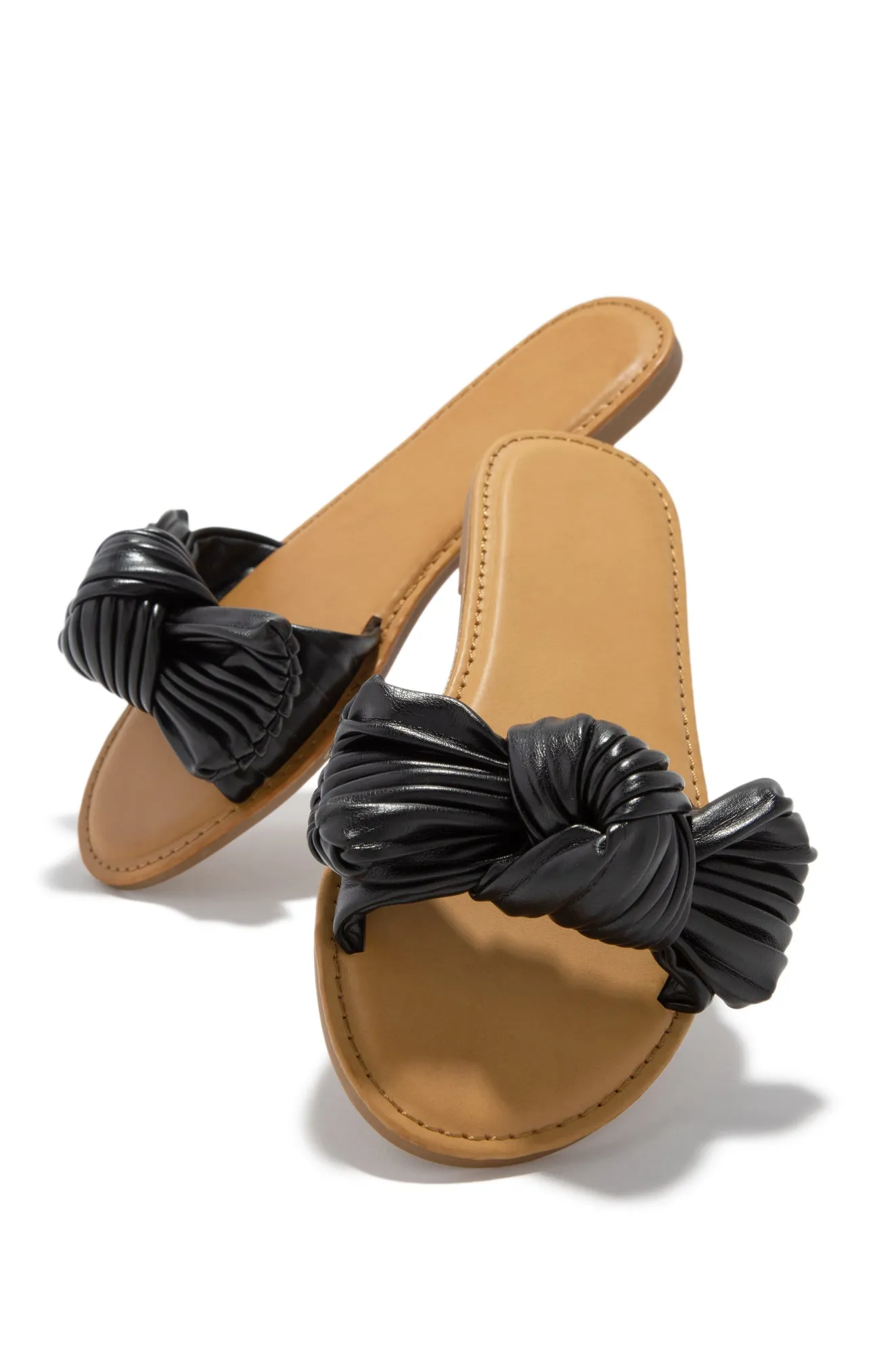 Paradise Calling Slip On Sandals - Black