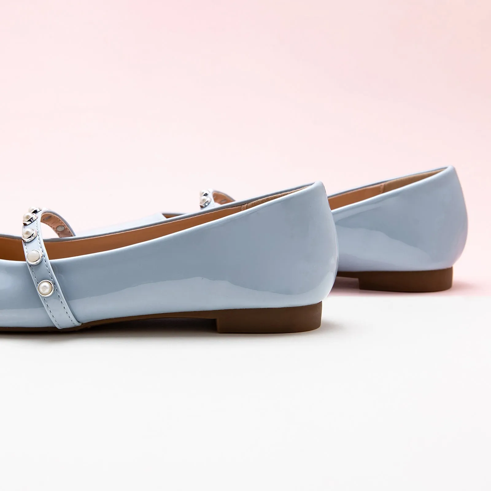 Patent Pearl-Strap Mary Jane (Clara) Blue