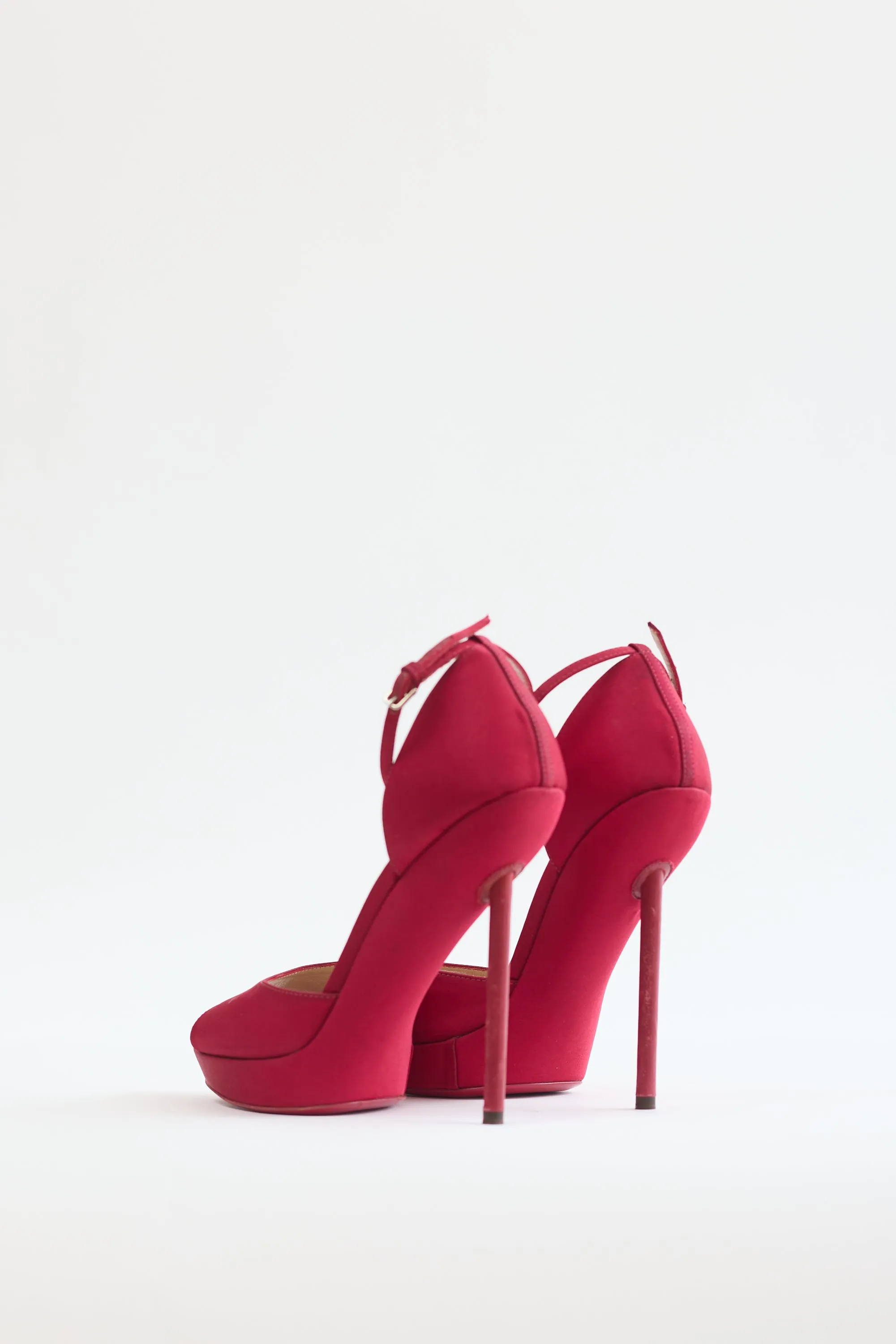 Red Satin Platform Heel