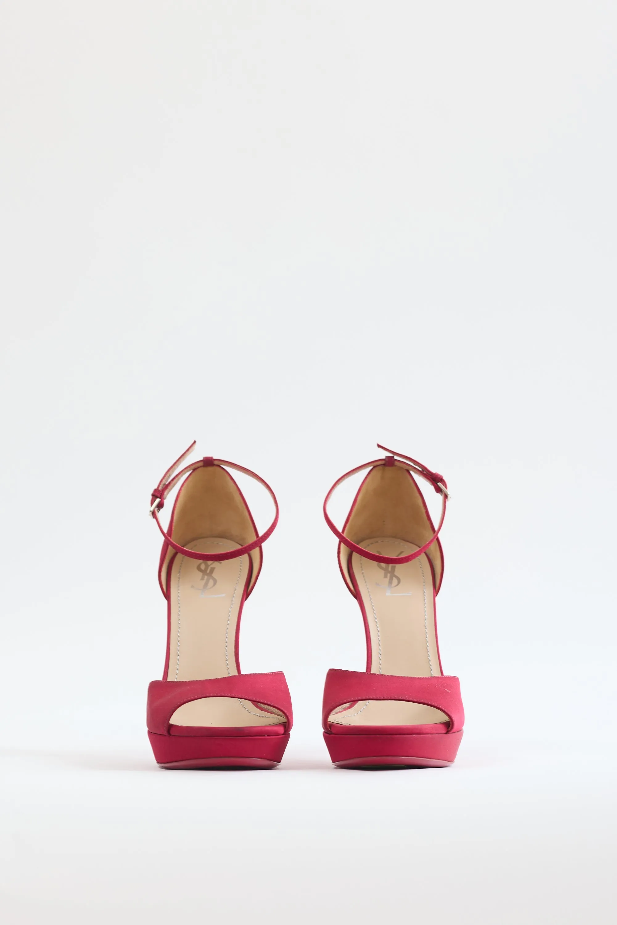 Red Satin Platform Heel