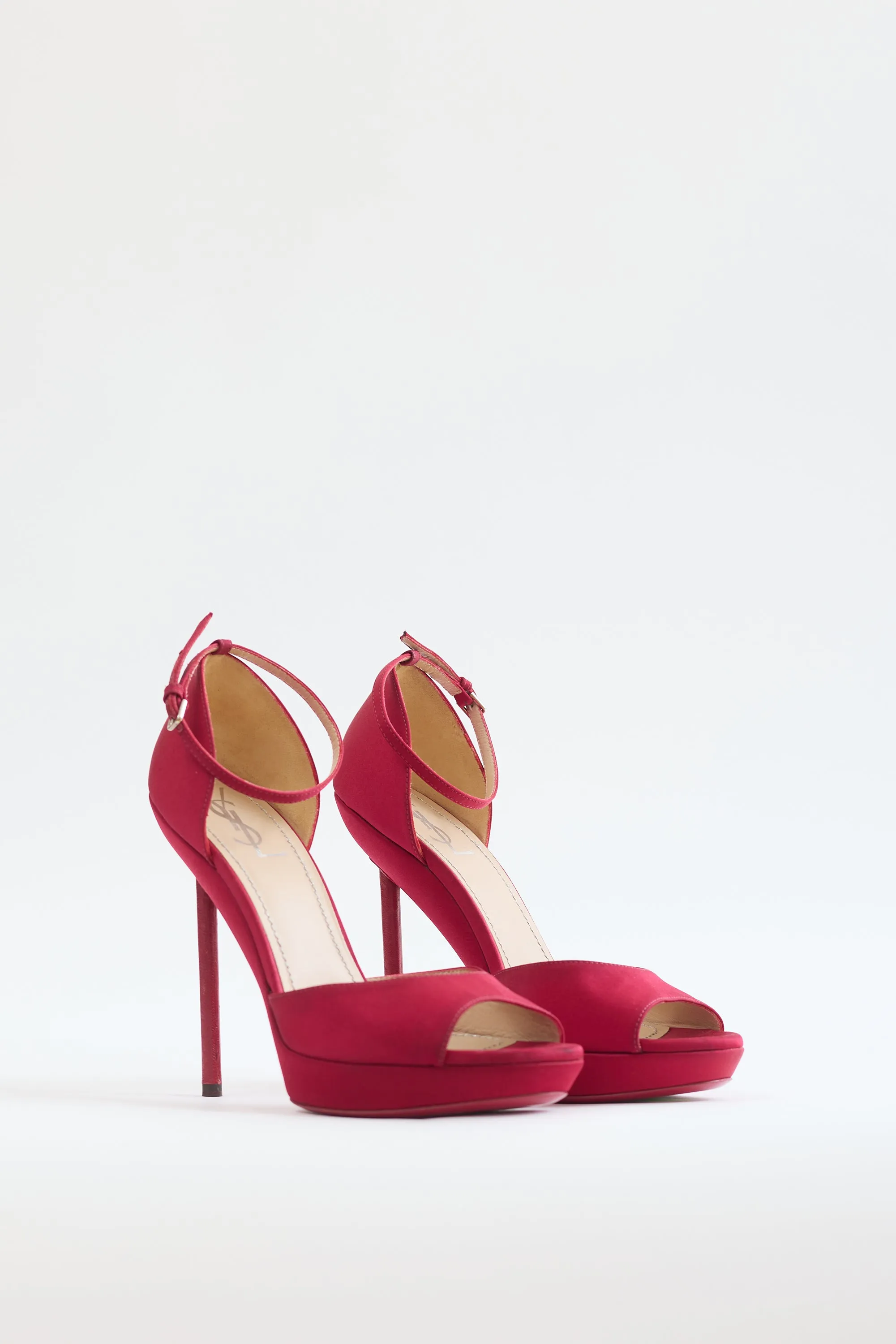 Red Satin Platform Heel