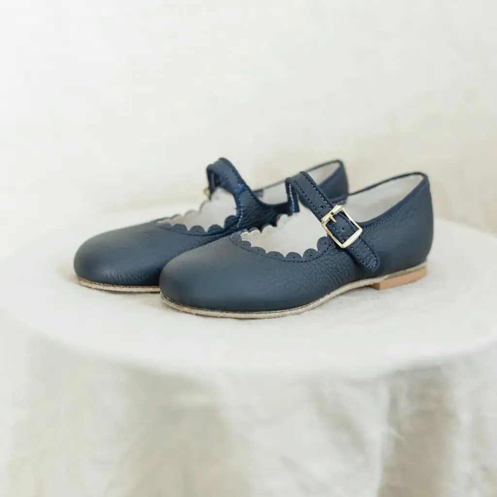 Scalloped Mary Jane - Navy