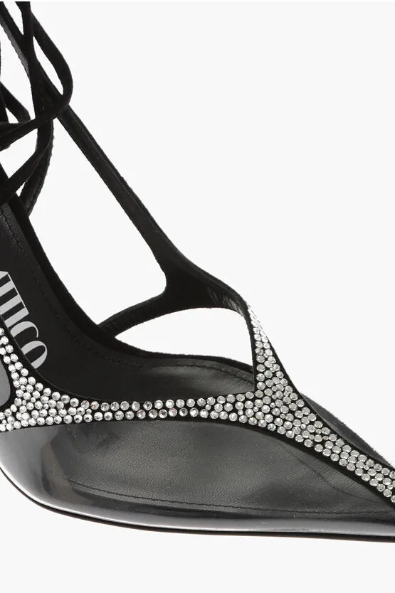 The Attico Rhinestoned VENUS CHROME See Through Slingbacks