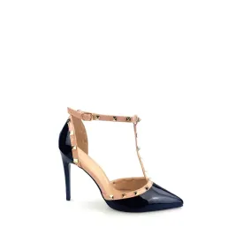 Valery Single Ankle Strap With Rock Studs Court