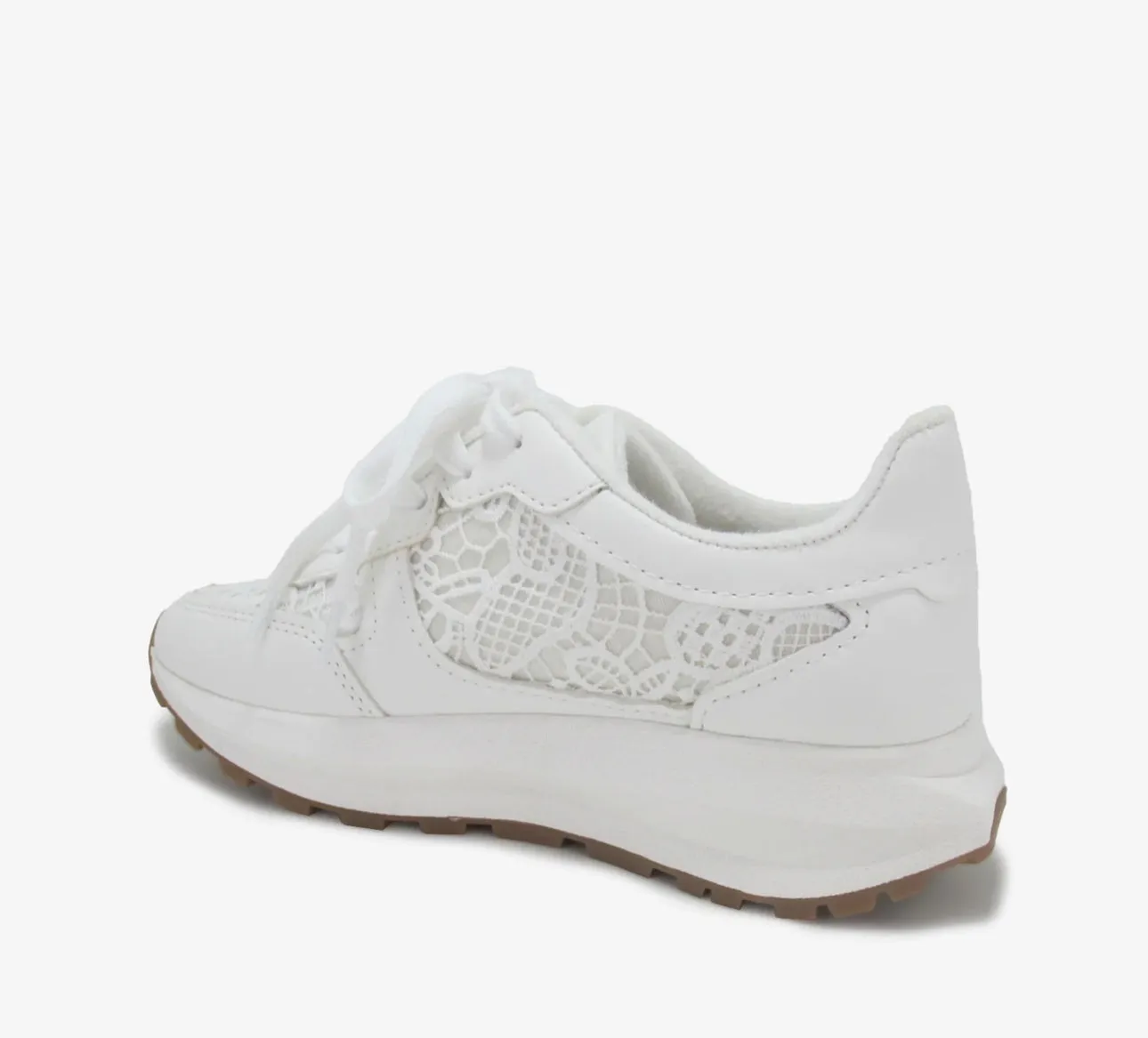 Watson White Lace Crochet Tennis Shoes