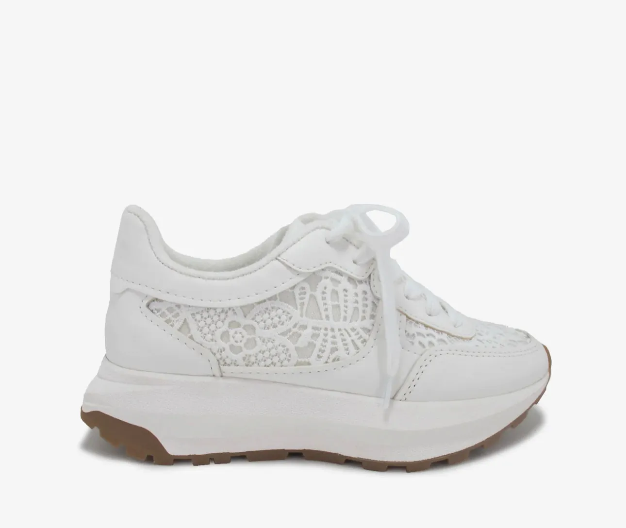 Watson White Lace Crochet Tennis Shoes